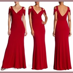 NEW $518 Issue New York Cold-Shoulder Gown in Red [SZ‎ Small ]